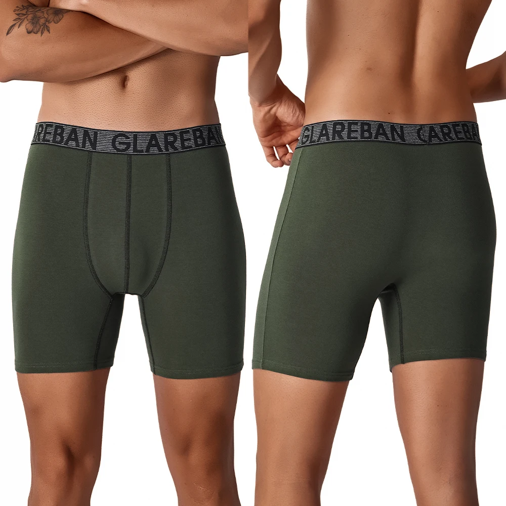 5pcs Set Mid-Long Cotton Brand Boxer Shorts for Men Underwear Breathable Male Underpants Briefs Boxershorts Slips Soft Panties thumbnail 5