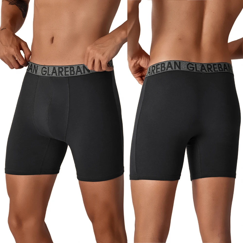 5pcs Set Mid-Long Cotton Brand Boxer Shorts for Men Underwear Breathable Male Underpants Briefs Boxershorts Slips Soft Panties thumbnail 3