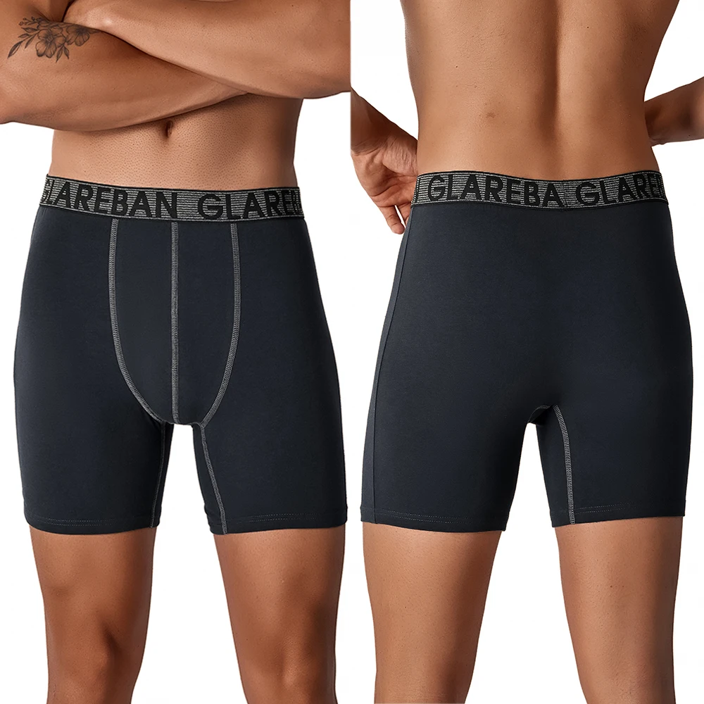 5pcs Set Mid-Long Cotton Brand Boxer Shorts for Men Underwear Breathable Male Underpants Briefs Boxershorts Slips Soft Panties thumbnail 4