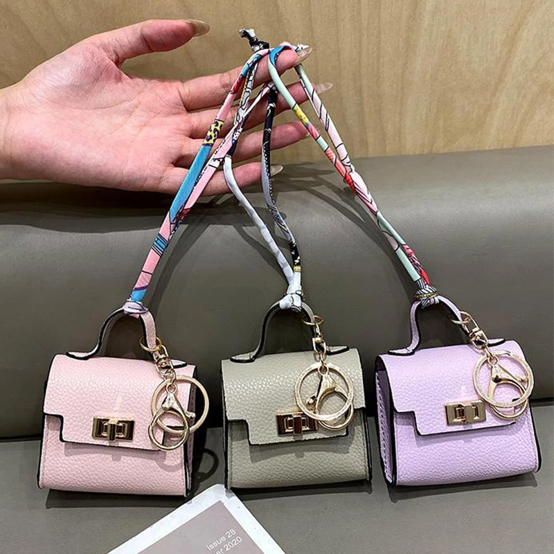 Light Luxury High-end Coin Purses Fashionable Exquisite Bag Accessories New Silk Scarf Bracelet Portable Mini Keychain Pendants thumbnail 4