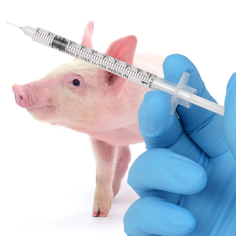 20/50/100Pcs Disposable Veterinary Syringe Manual Push Syringe 0.3/0.5/1ml Needle Farm Animal Syringe with Needles Cat Dog Pig thumbnail 4
