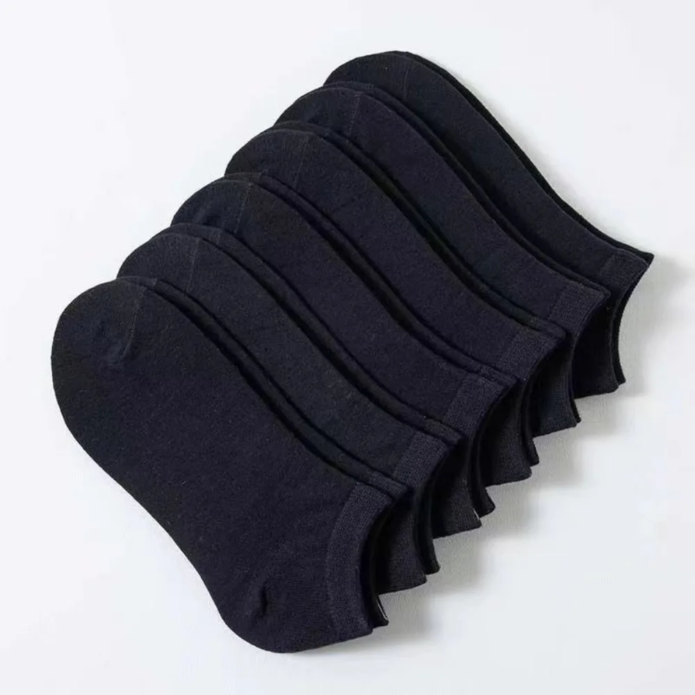 Unisex Casual Plain Color Boat Socks Thin Breathable Comfy Anti Odor Sweat-absorbing Ankle Socks For Men Women black,white,gray thumbnail 3