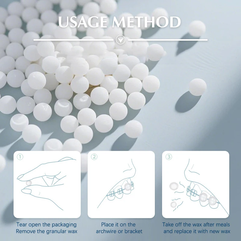 60 Capsules Dental Wax For Braces Anti-grinding Food Grade Denture Wax Individually Packaged Superior Hygiene For Braces Bracket thumbnail 5