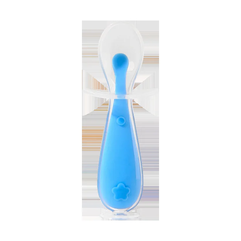 Baby Silicone Spoon, Baby Rice Paste Feeding, Soft Head Soup Spoon, Training Spoon, Children's Shield Silicone Short Spoon thumbnail 5