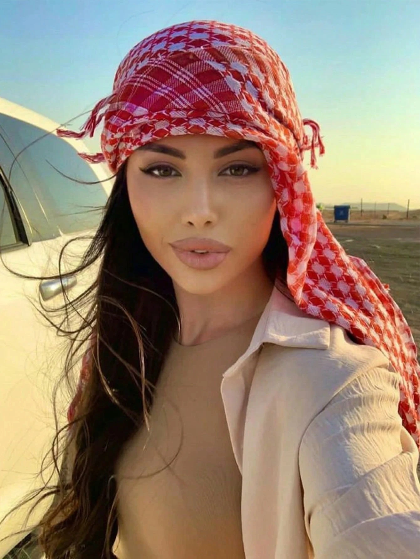 Desert Square Headscarf Arabic Sun Protection Windproof Unisex Tassel Shawl Scarf Abaya Accessories Hijab Women Veil Fashion thumbnail 3