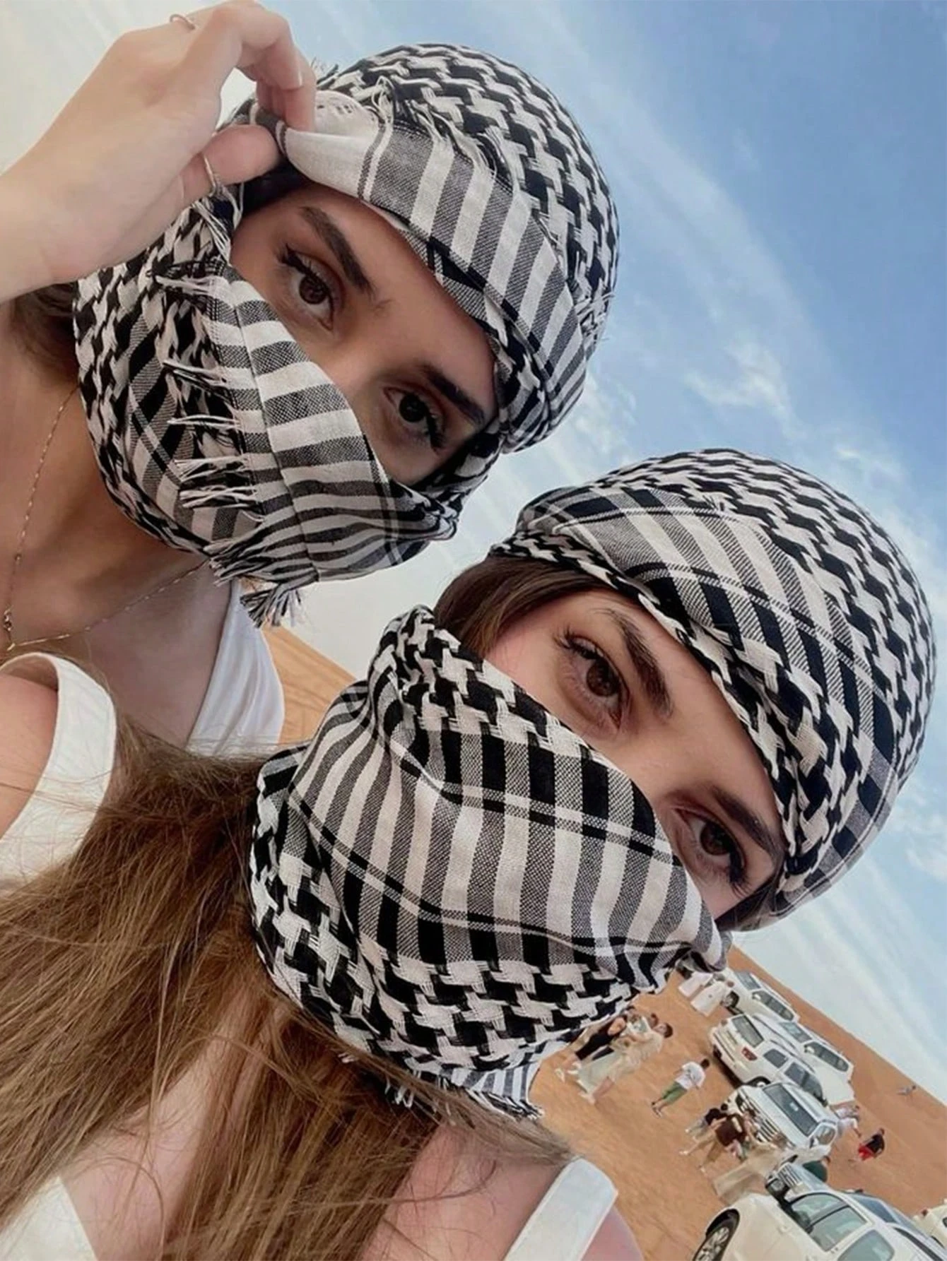 Desert Square Headscarf Arabic Sun Protection Windproof Unisex Tassel Shawl Scarf Abaya Accessories Hijab Women Veil Fashion thumbnail 2