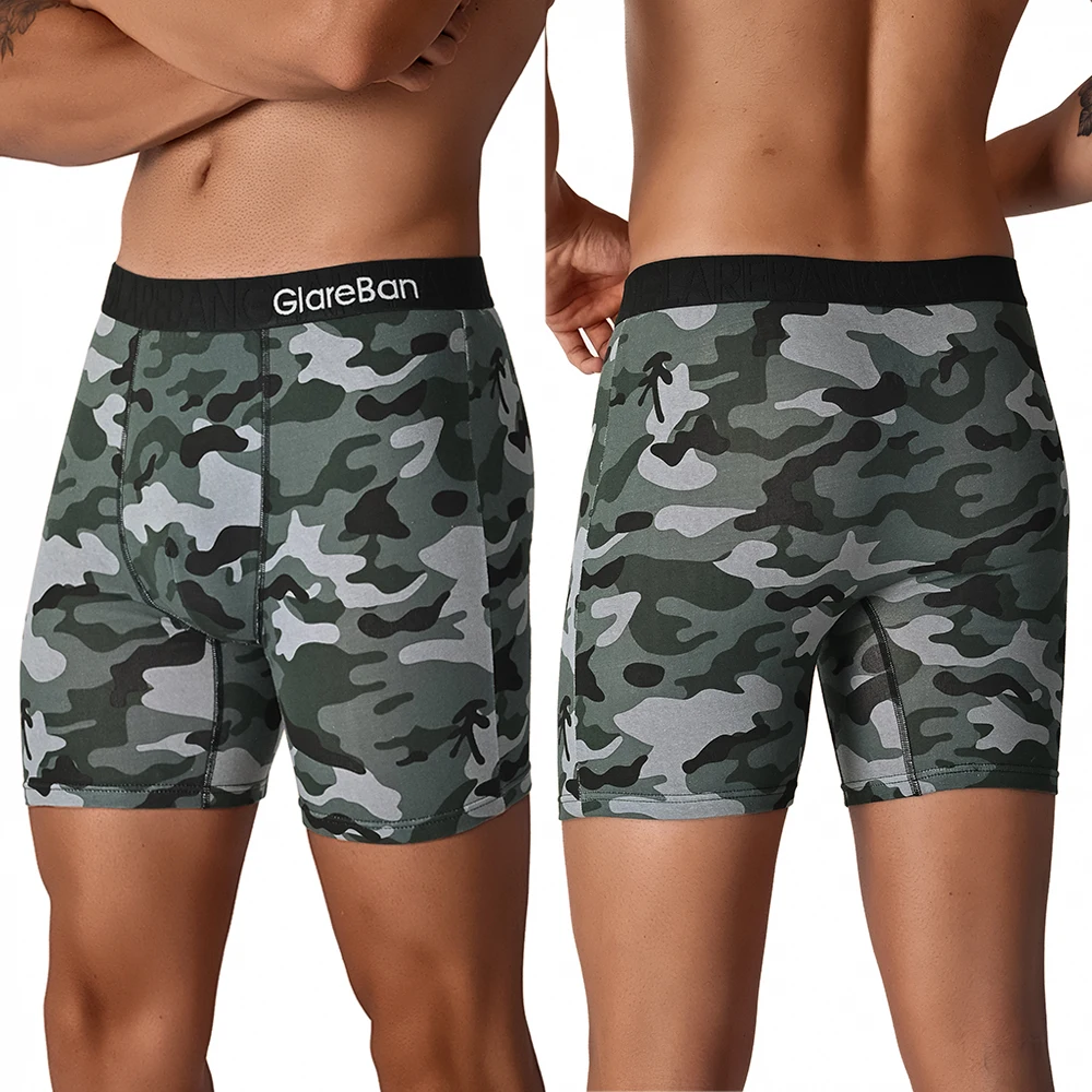 5pcs Set Mid-Long Camo Cotton Brand Boxer Shorts for Men Underwear Male Underpants Briefs Boxershorts Slips Panties Breathable thumbnail 5