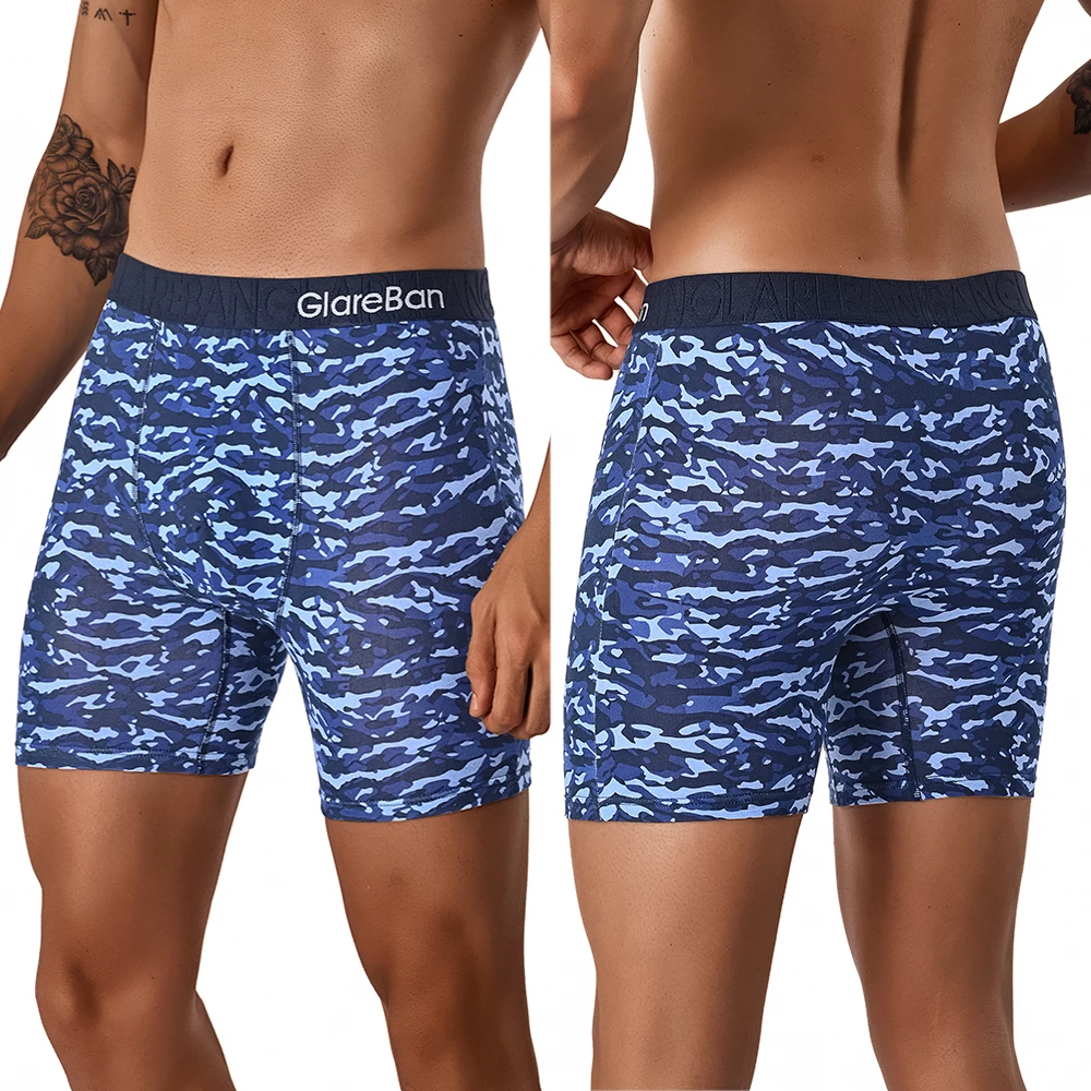 5pcs Set Mid-Long Camo Cotton Brand Boxer Shorts for Men Underwear Male Underpants Briefs Boxershorts Slips Panties Breathable thumbnail 4