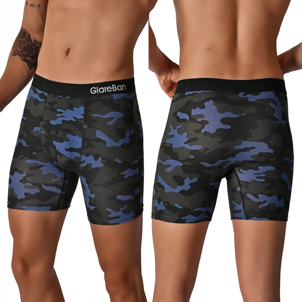 5pcs Set Mid-Long Camo Cotton Brand Boxer Shorts for Men Underwear Male Underpants Briefs Boxershorts Slips Panties Breathable thumbnail 6