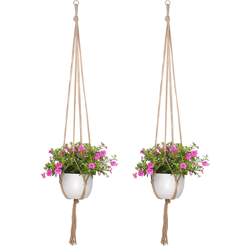Hanging Plant Pot Hanging Basket Vases with Hook Creative Macrame Suspension Plant Planters for Hanging  Flower Pot Net thumbnail 4