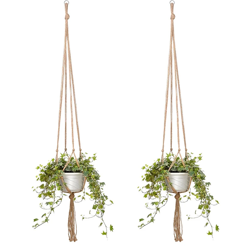 Hanging Plant Pot Hanging Basket Vases with Hook Creative Macrame Suspension Plant Planters for Hanging  Flower Pot Net thumbnail 3