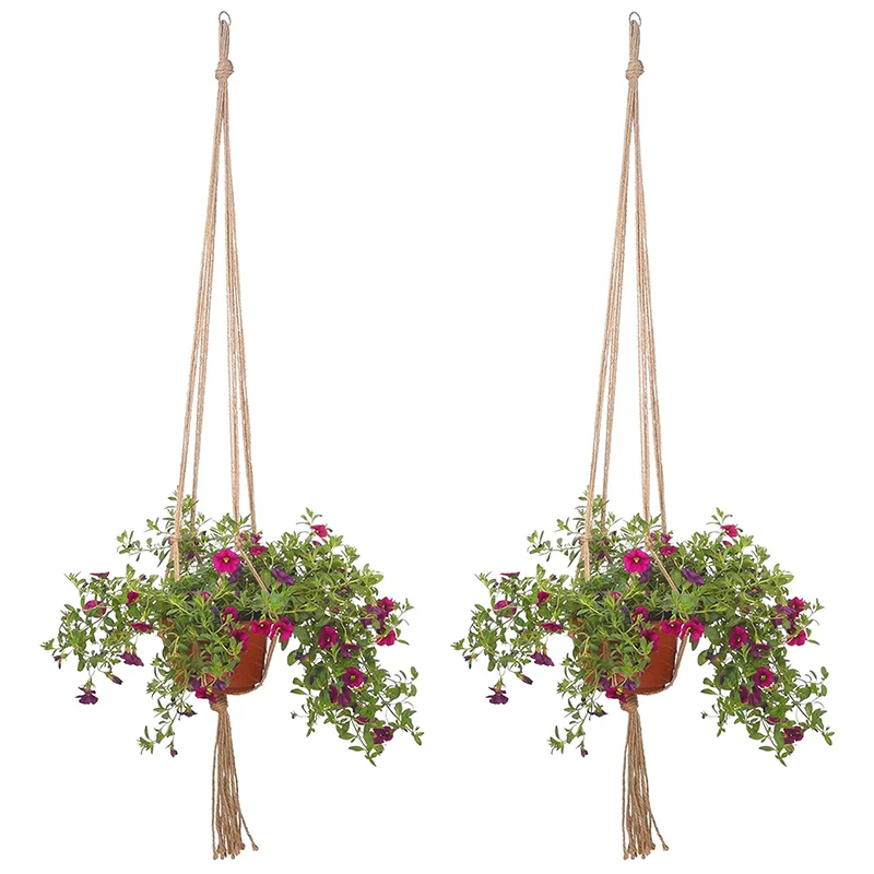 Hanging Plant Pot Hanging Basket Vases with Hook Creative Macrame Suspension Plant Planters for Hanging  Flower Pot Net thumbnail 5