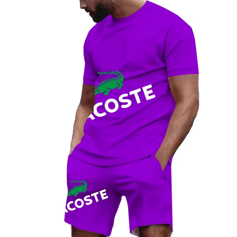 2025 men's fashion, T-shirts, short sleeves and shorts, casual wear, summer trends. thumbnail 3