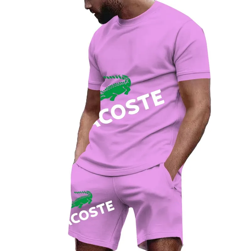 2025 men's fashion, T-shirts, short sleeves and shorts, casual wear, summer trends. thumbnail 5