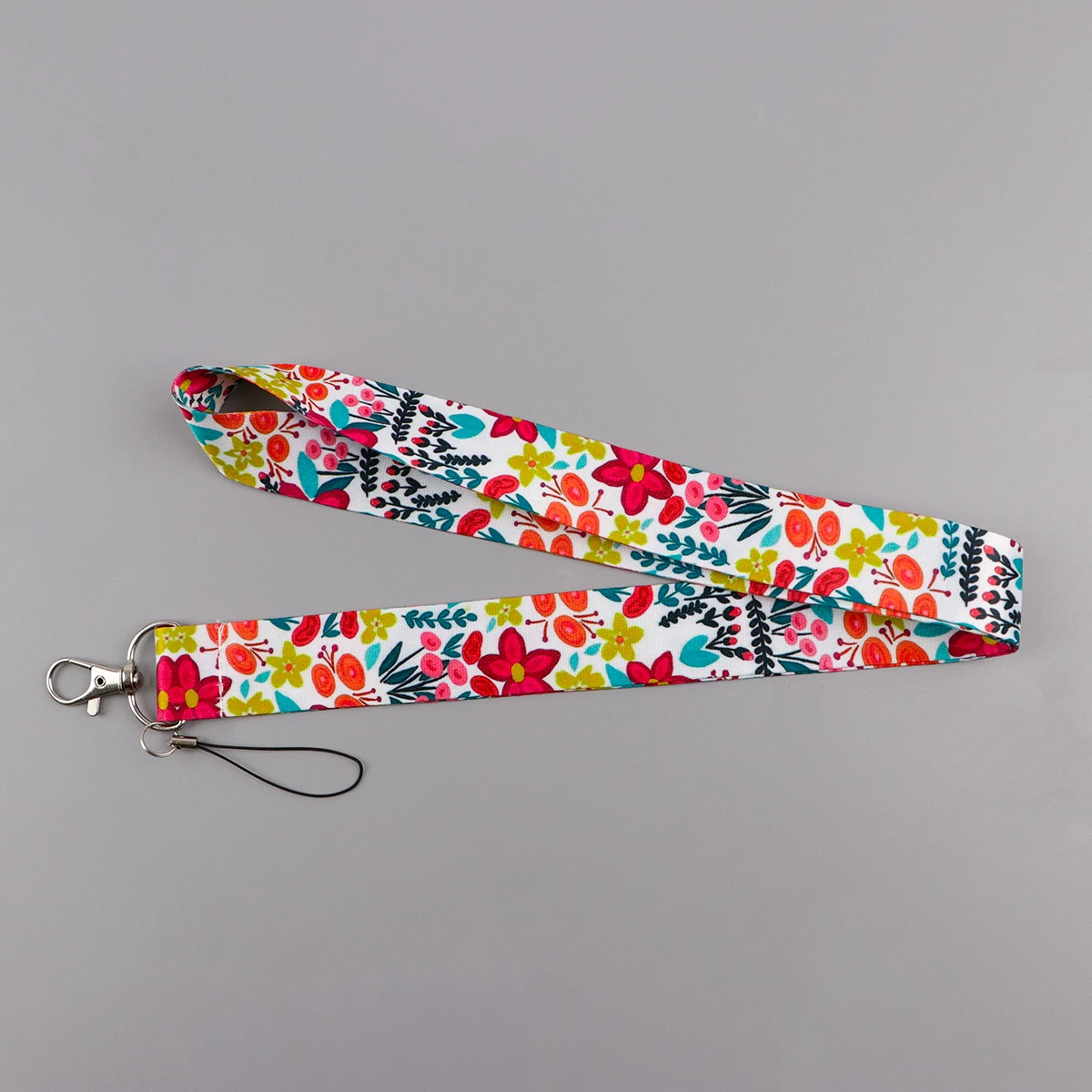 Vintage Flowers Card Holder Fashion Lanyard Neck Strap for Key ID Card Phone Straps Hang Rope Key Ring Accessories Gifts thumbnail 2