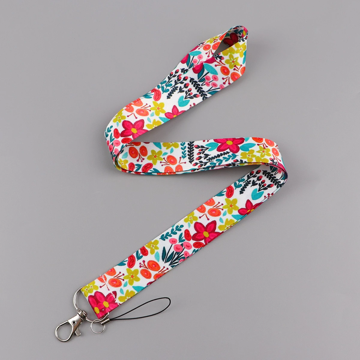 Vintage Flowers Card Holder Fashion Lanyard Neck Strap for Key ID Card Phone Straps Hang Rope Key Ring Accessories Gifts thumbnail 3