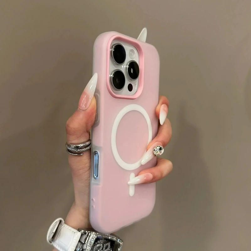Luxury Candy Color 2 IN 1 For Magsafe Case for iPhone 17 16 15 14 Plus 13 11 12 ProMax Air Magnetic Wireless Charge Bumper Cover thumbnail 5