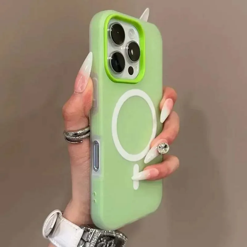 Luxury Candy Color 2 IN 1 For Magsafe Case for iPhone 17 16 15 14 Plus 13 11 12 ProMax Air Magnetic Wireless Charge Bumper Cover thumbnail 6