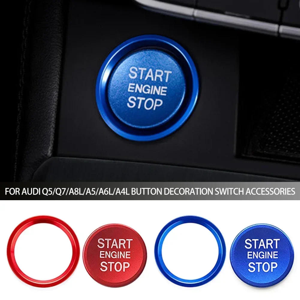 1/2Pcs Car Styling Sticker Ring Auto Engine Start Stop Button Cover Case for Audi A4 B8 B9 A5 A6 4f A7 C7 Q3 Q5 S3 Accessories thumbnail 2