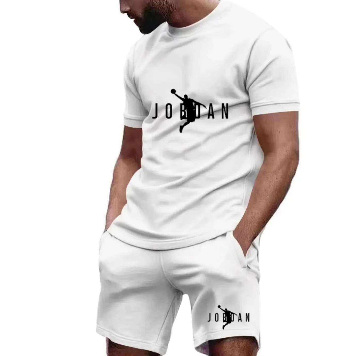 Men's casual short-sleeved T-shirt set, summer sportswear set