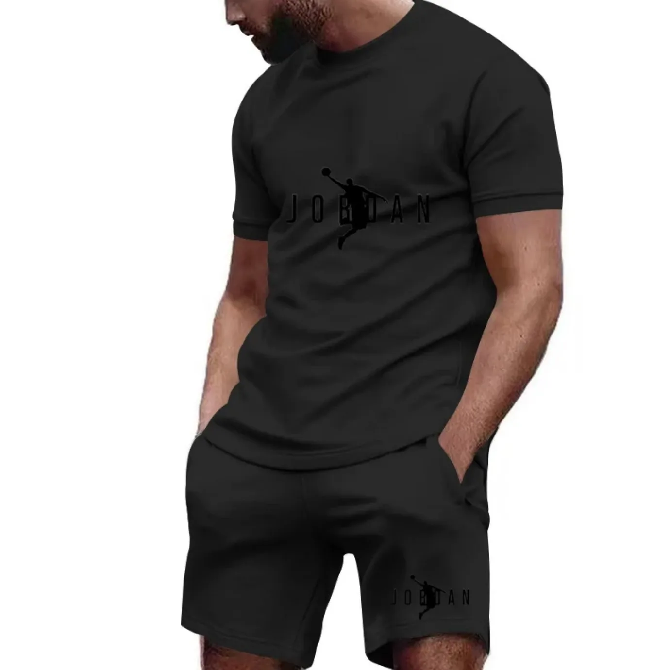 Men's casual short-sleeved T-shirt set, summer sportswear set thumbnail 5