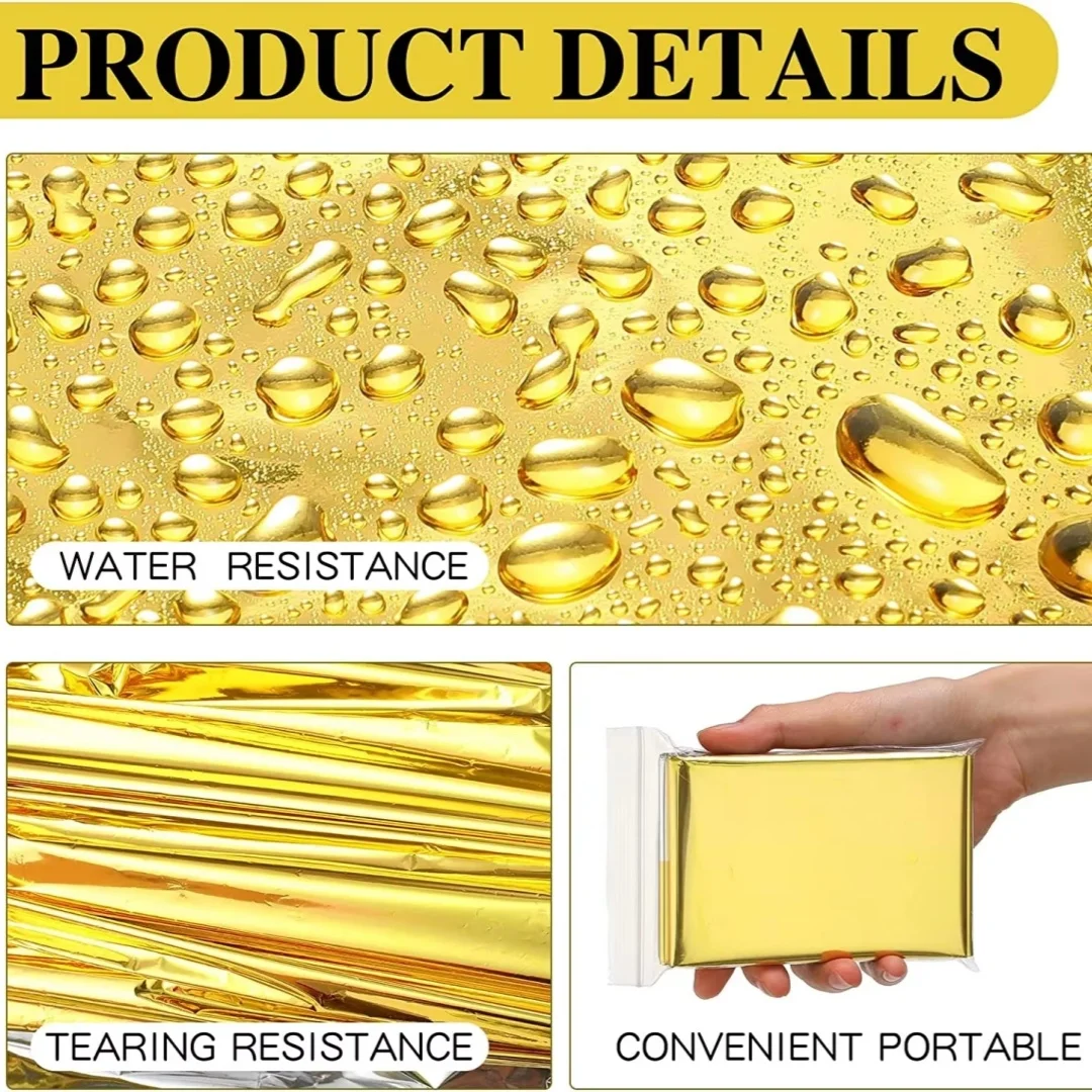 15-1Pcs Emergency Thermal Blanket Folding Waterproof Windproof Sunshade Rescue Blanket Outdoor Survive First Aid Camping Mat Pad thumbnail 5