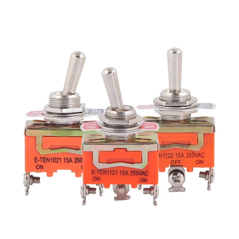 5Pcs Miniature Toggle Switch SPST SPDT DPDT 250V/15A 2 3 Position Power Switch E-TEN-1021/1121/1122/1221/1321/1322 thumbnail 3