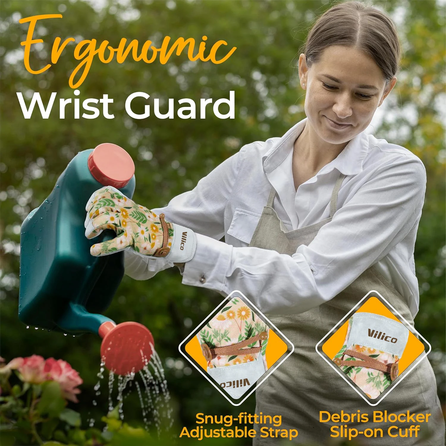 Vilico Gardening Gloves for Women, Thorn Proof Puncture Resistant Leather Garden Gloves, Touch Screen Working Gloves thumbnail 6