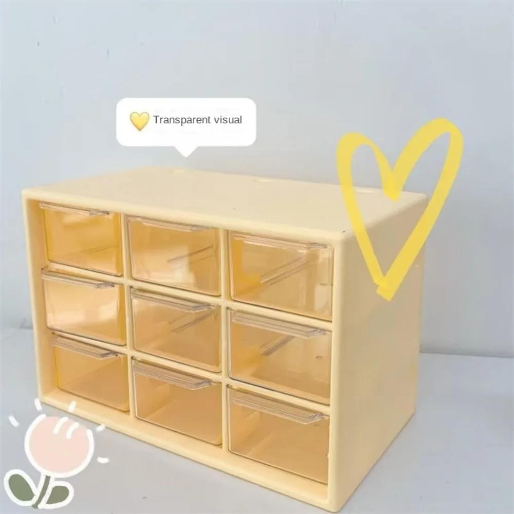 Dustproof Desktop Drawer Organizer 9 Grids Transparent Storage Box PVC Small Drawer Drawer Organizer Box For Jewelry Cosmetics thumbnail 5