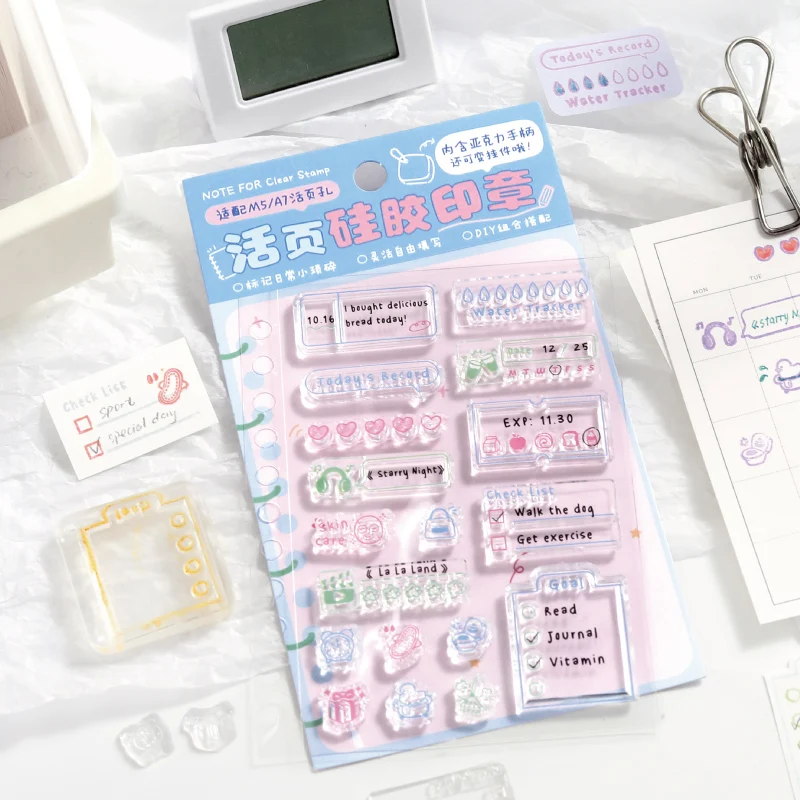 Life Record Seal Series Loose leaf Silicone Seal School Office Supplies Student Handbook DIY Decoration Cute Label Symbol Seal thumbnail 6