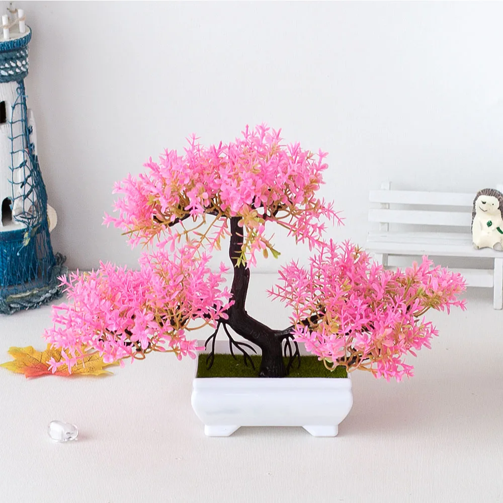Fake Plant Potted Artificial Plants Decoration Potted Bonsai Small Tree Pot zen Garden Ornaments Table Home Room Decoration thumbnail 2