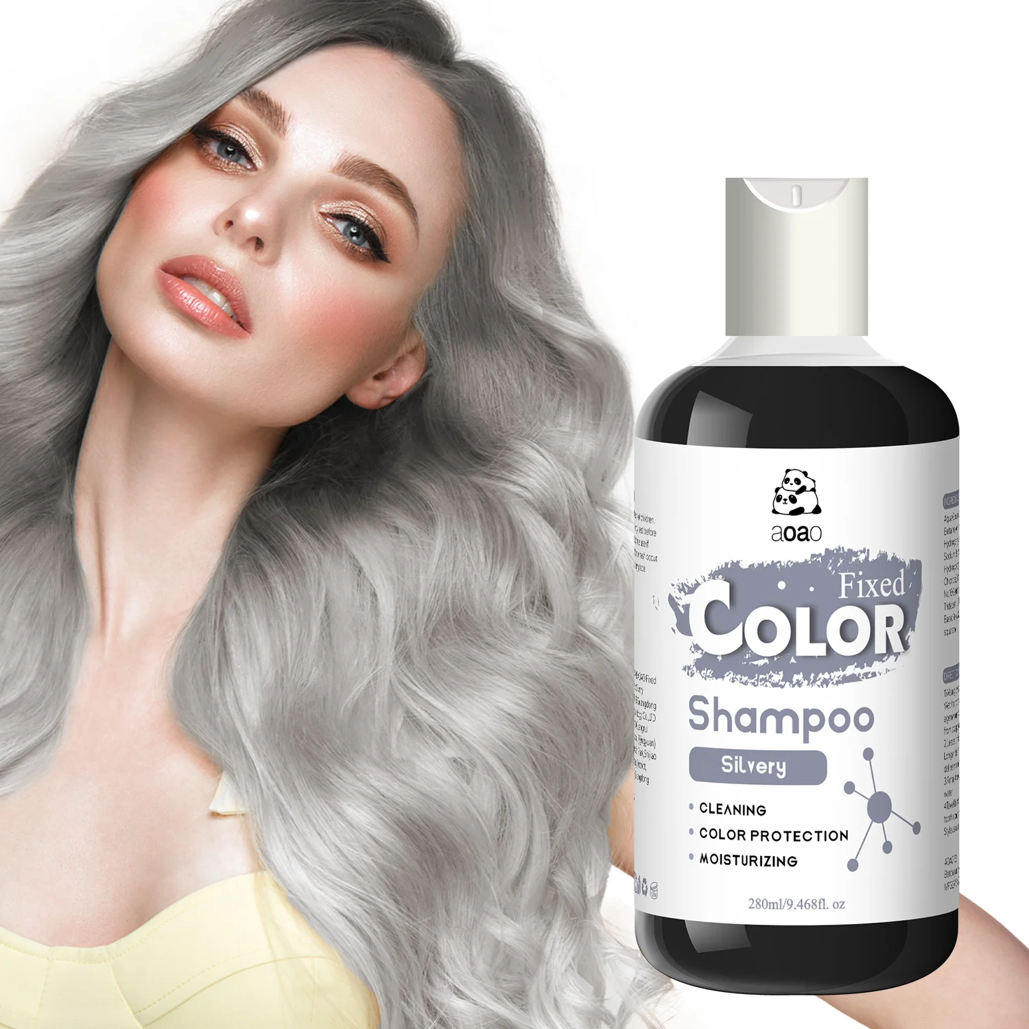 Silver color fixing shampoo cleansing hair color cleaning shampoo