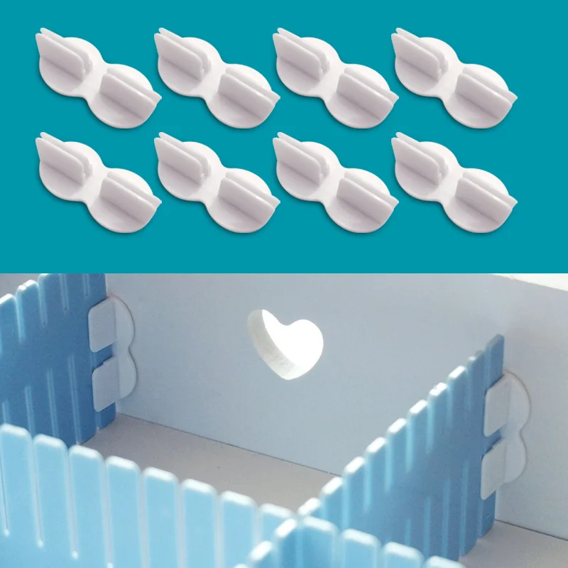 10Pcs/Lot Drawer Partition Accessories DIY Combination Divider Cross Extension Buckle Fixing Clip Sock Makeup Cabinet Organizer thumbnail 2