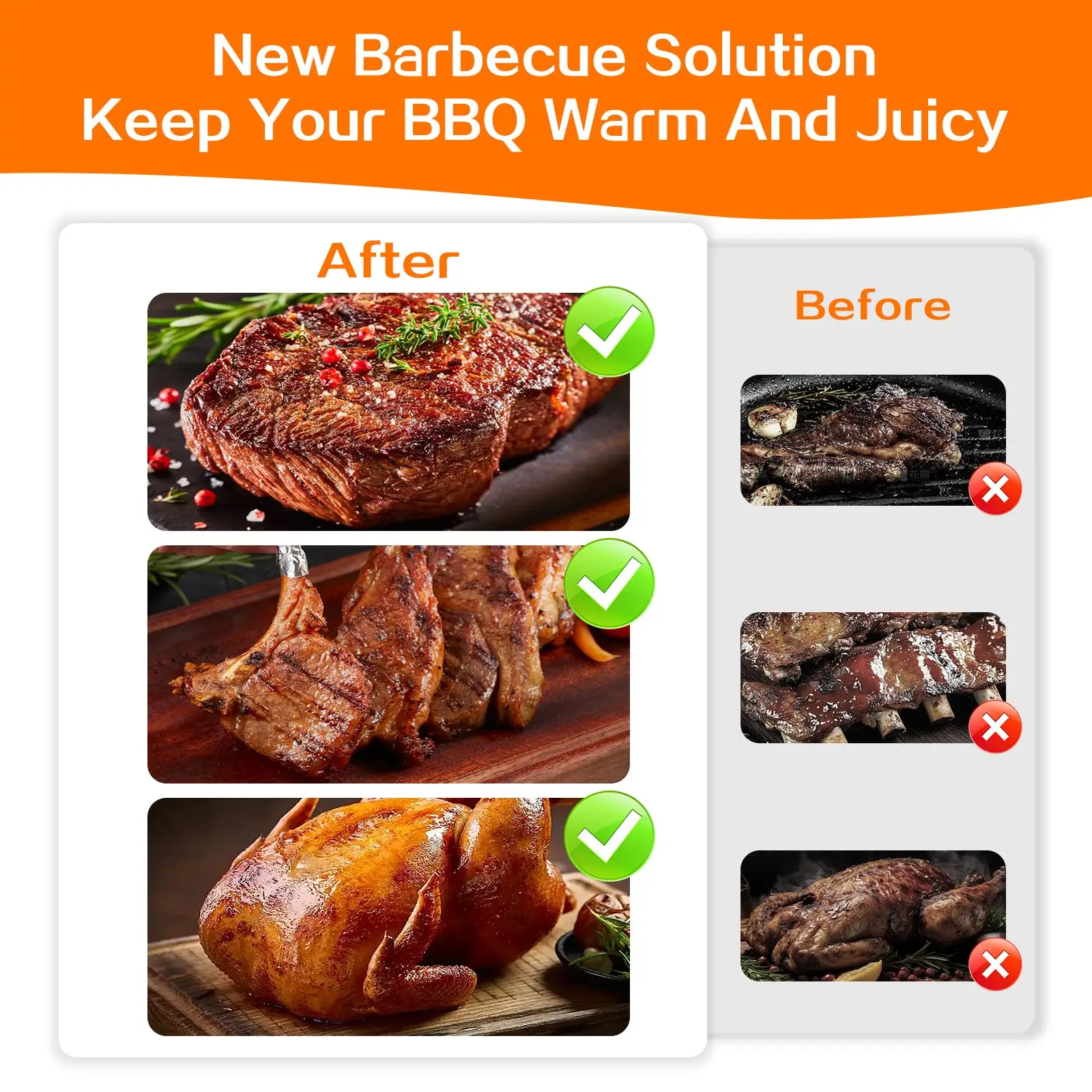 BBQ Blanket for Resting Meat with Wide Mouth, Reusable Grilling Smoker Meat Insulated Resting Meat Warmer Bag BBQ Accessories thumbnail 3