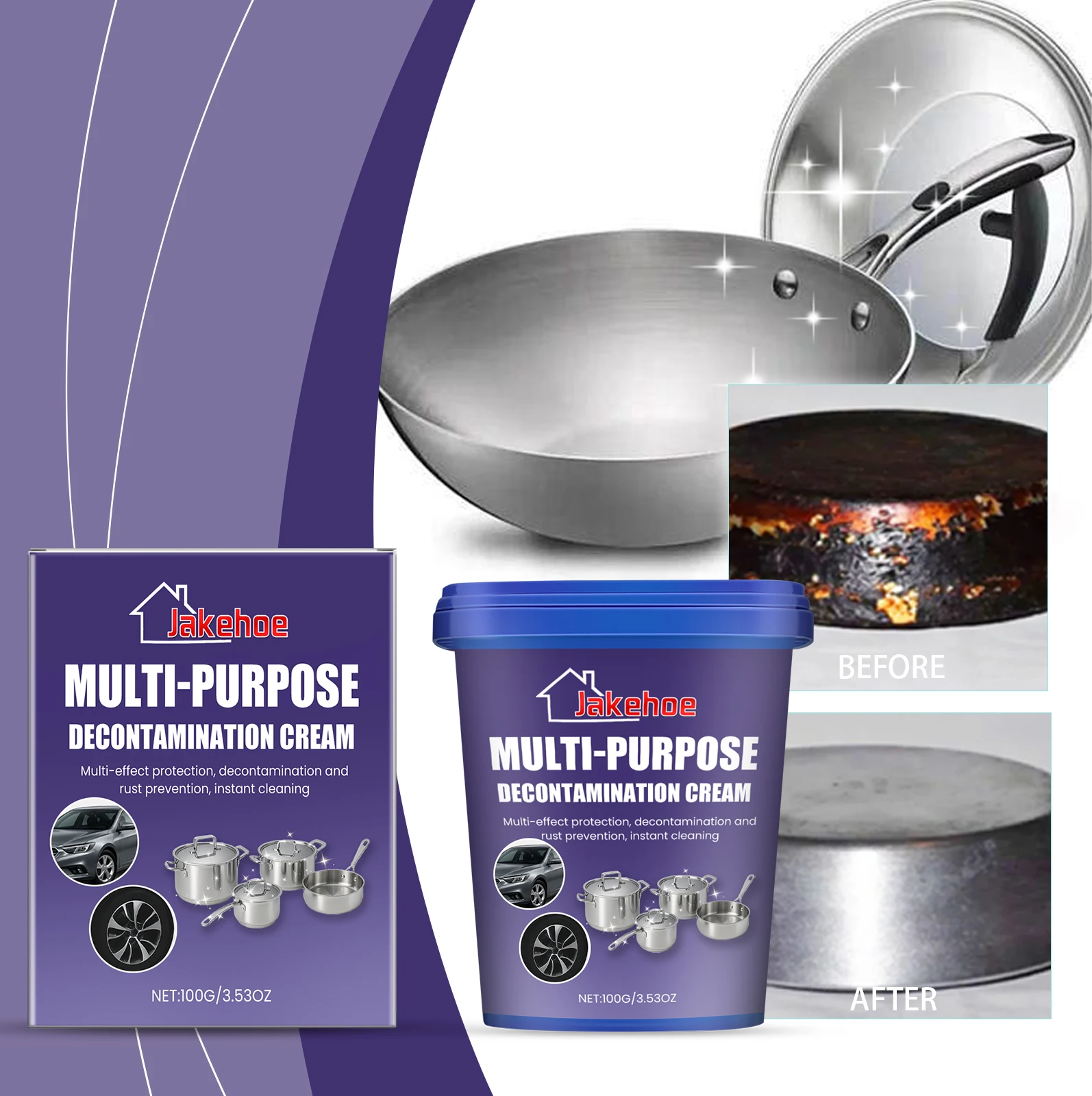 Kitchen Stainless Steel Cleaning Paste Pot Bottom Scale Cleaner Pan Rust Remover Cookware Gas Stove Dirt Household Kitchen Tool
