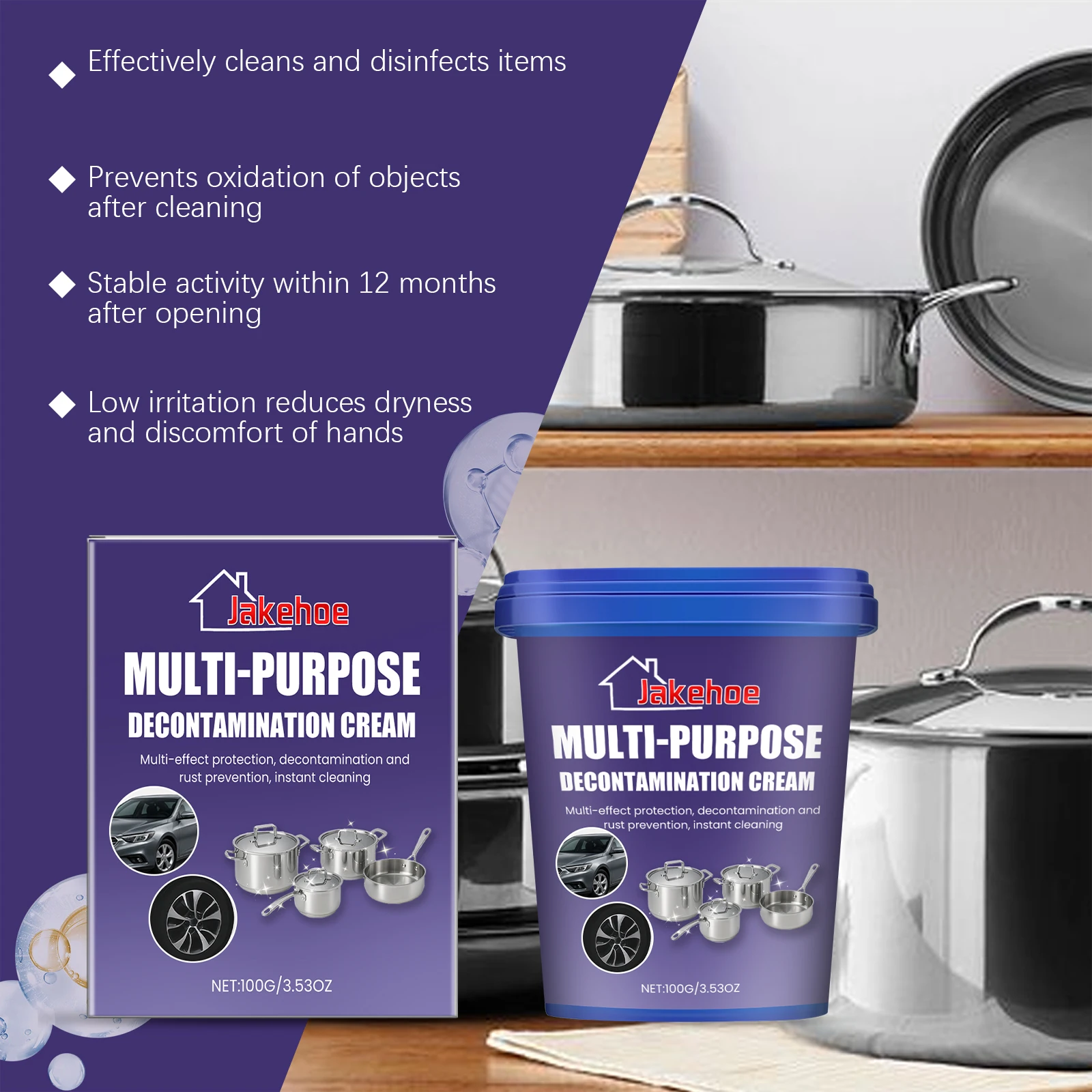 Kitchen Stainless Steel Cleaning Paste Pot Bottom Scale Cleaner Pan Rust Remover Cookware Gas Stove Dirt Household Kitchen Tool thumbnail 2