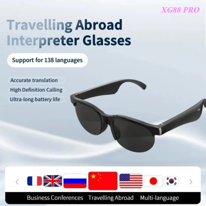 Smart Translation Glasses Bluetooth Earphones Intelligent Call Music Universal Open Sound System Outdoor Running Cycling thumbnail 2