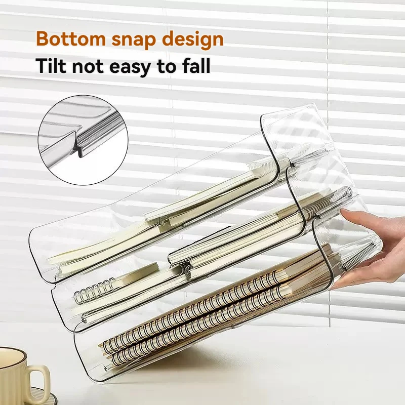 Transparent document storage rack, desktop storage rack, office book table storage box, organizer box thumbnail 2