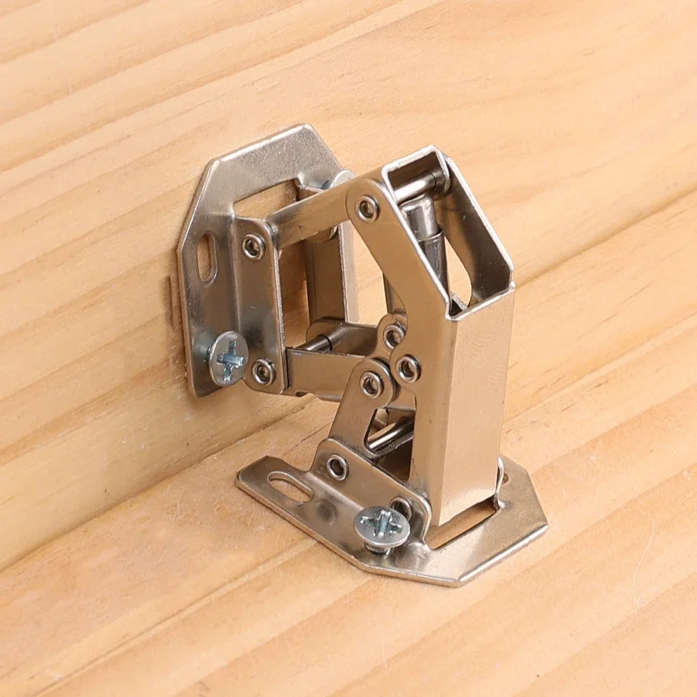 Hinges Stainless Steel 90 Degree No-Drilling Hole Silver Kitchen Cabinet Cupboard Furniture Hardware Accessories thumbnail 4