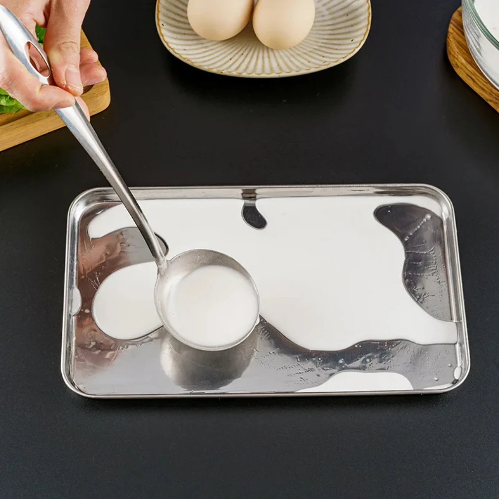 Rectangle Stainless Steel Tray Buffet Presentation Tray Metal Food Serving Plate Rice Noodle Pan Home Dishes Storage Organizer thumbnail 6