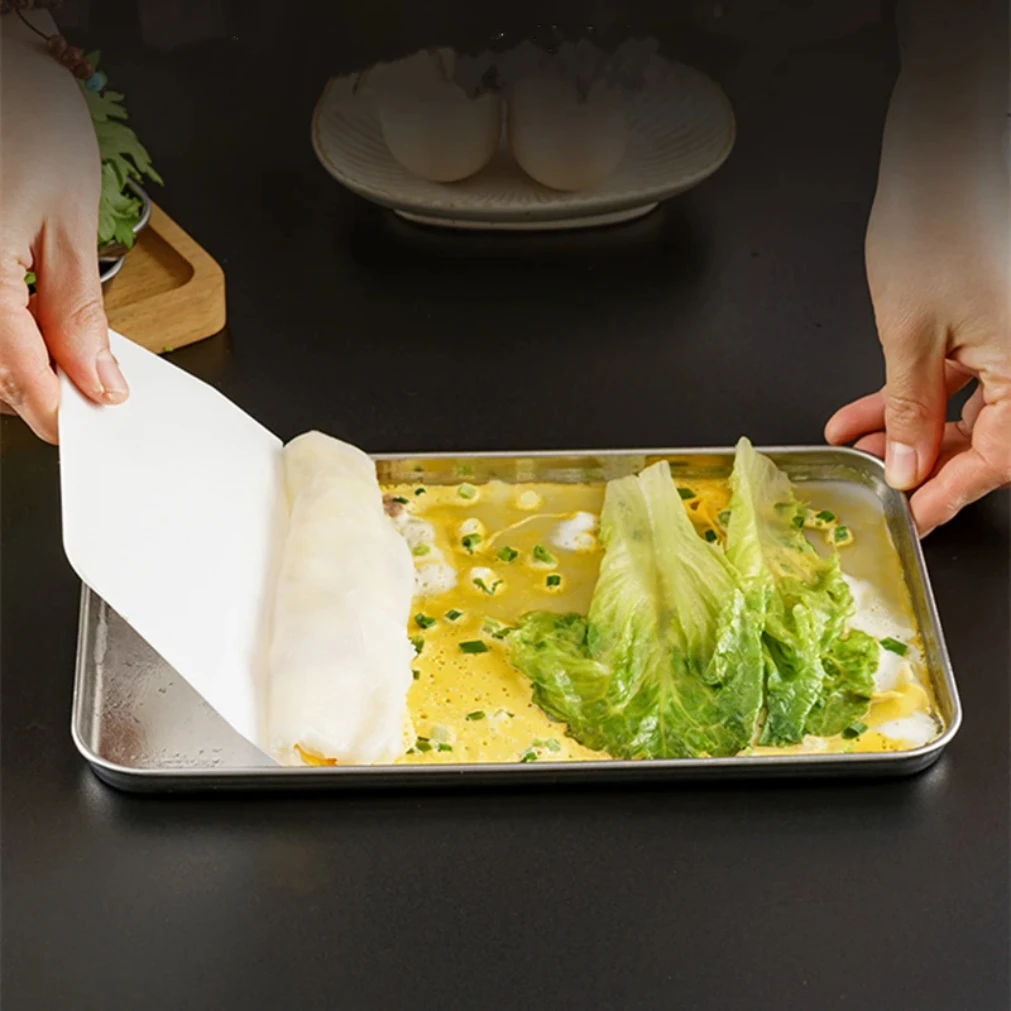Rectangle Stainless Steel Tray Buffet Presentation Tray Metal Food Serving Plate Rice Noodle Pan Home Dishes Storage Organizer thumbnail 5