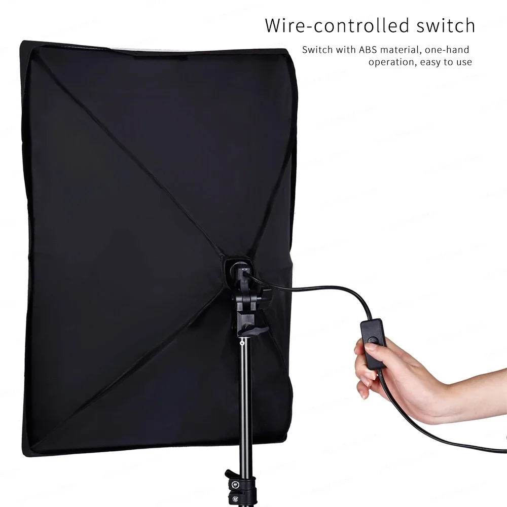 Photography Softbox Lighting Kits 50x70CM Professional Continuous Light System Soft Box For Photo Studio Equipment thumbnail 3