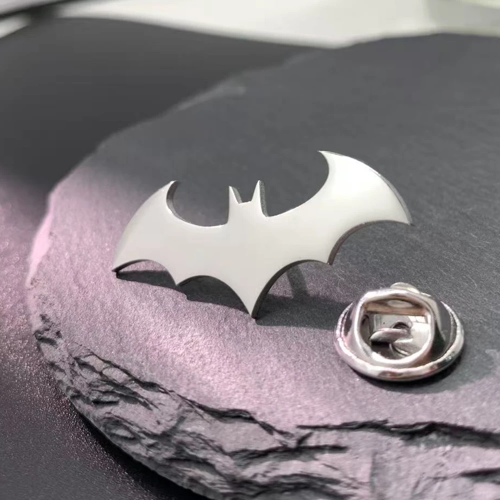 Bat Symbol Lapel Pin - Comic Book Hero Style Brooch, Stainless Steel Enamel Badge, Gotham Inspired Collectible Gift for fans thumbnail 4