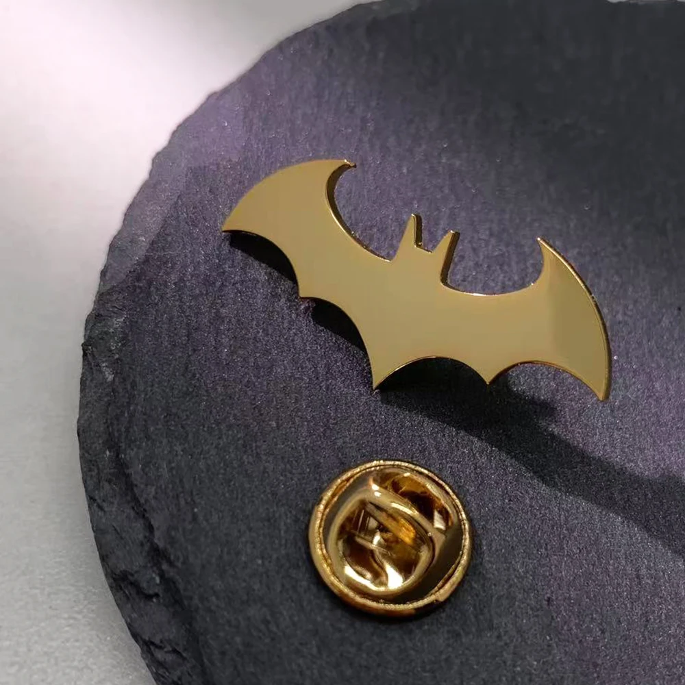 Bat Symbol Lapel Pin - Comic Book Hero Style Brooch, Stainless Steel Enamel Badge, Gotham Inspired Collectible Gift for fans thumbnail 2