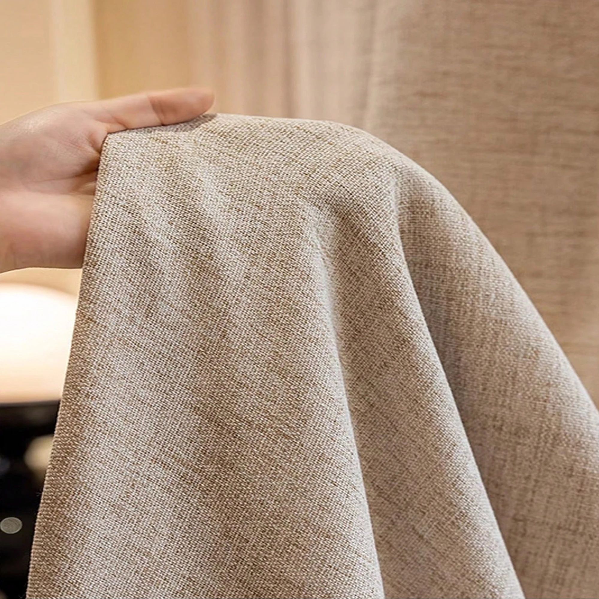 1pc Japanese linen sheer curtain windproof breathable semi dark bedroom living room partition curtain  Mosquito prevention thumbnail 3