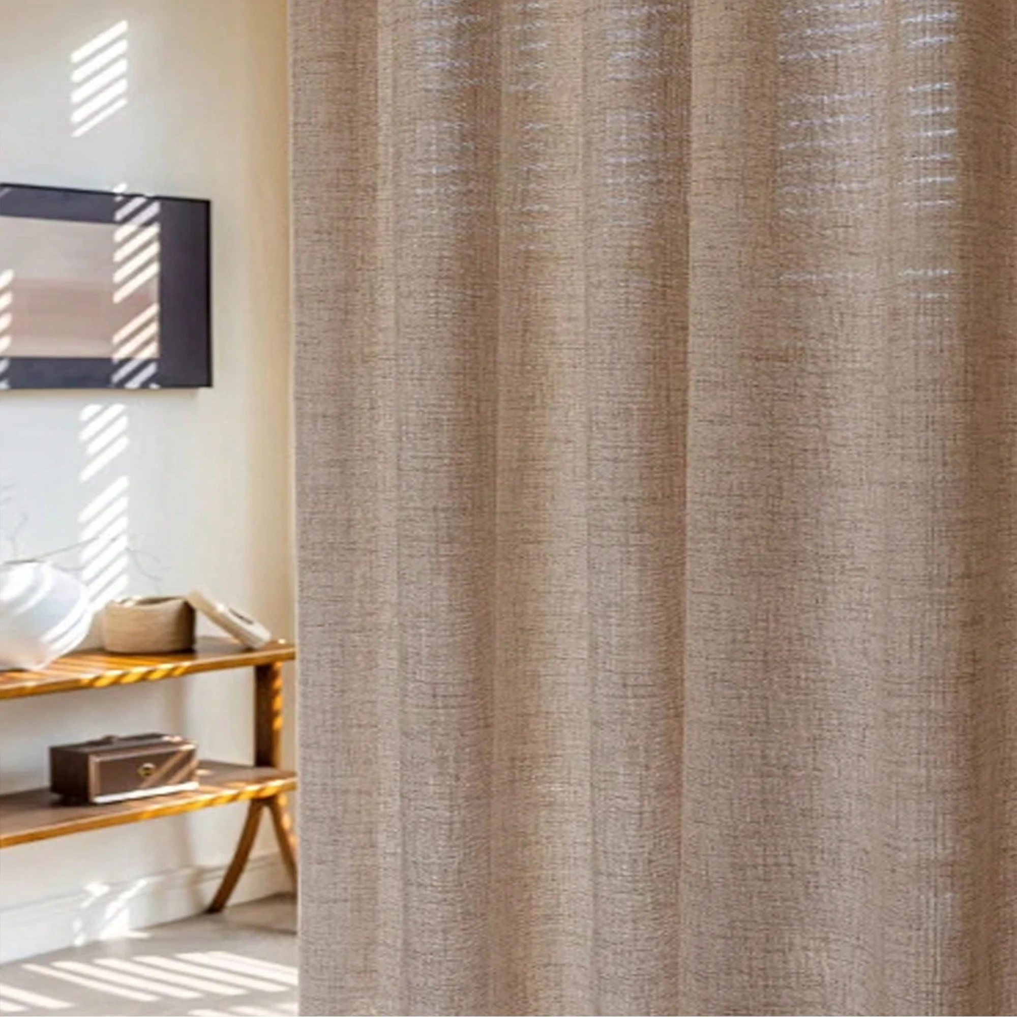 1pc Japanese linen sheer curtain windproof breathable semi dark bedroom living room partition curtain  Mosquito prevention thumbnail 4