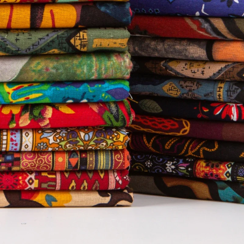 All-cotton Ethnic Style Printed Fabric Yunnan Dress Pillow Table Cloth Home Decoration Clothing DIY for Sewing Design Material thumbnail 4