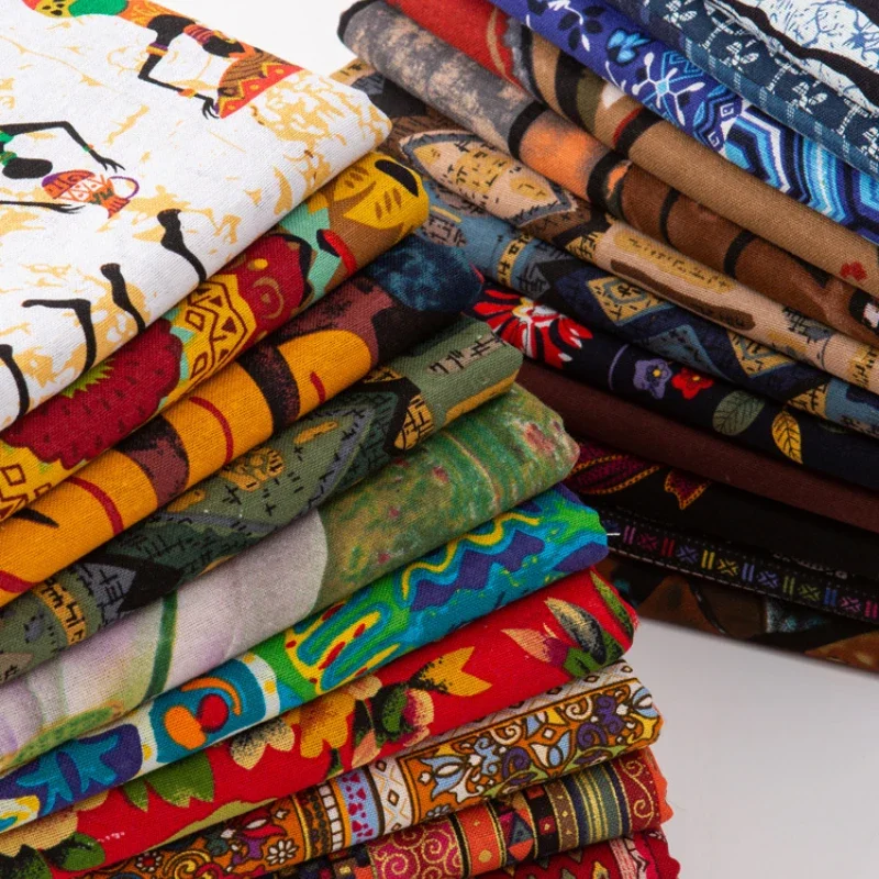 All-cotton Ethnic Style Printed Fabric Yunnan Dress Pillow Table Cloth Home Decoration Clothing DIY for Sewing Design Material