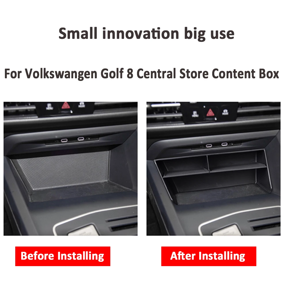 Car Center Console Organizer for VW Golf 8 MK8 2020-2023 LHD Storage Box Interior Accessories Custom Dashboard Decoration thumbnail 2