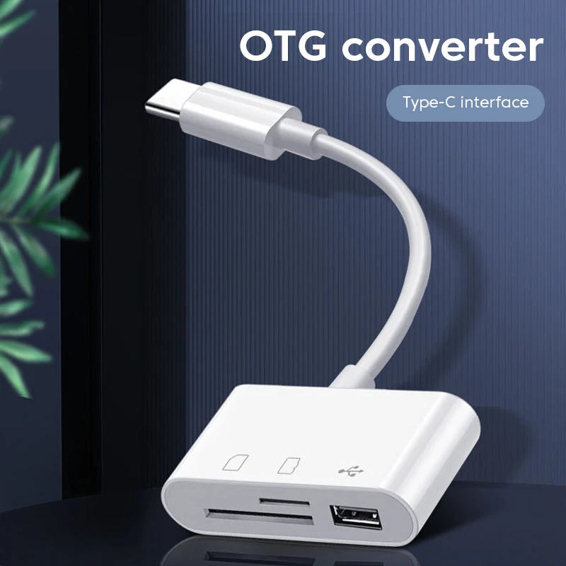 3 in 1 Type C Card Reader Adapter OTG TF SD Card Reader USB-C Memory Card Converter OTG For U-Disk Macbook Laptop Samsung Huawei thumbnail 4